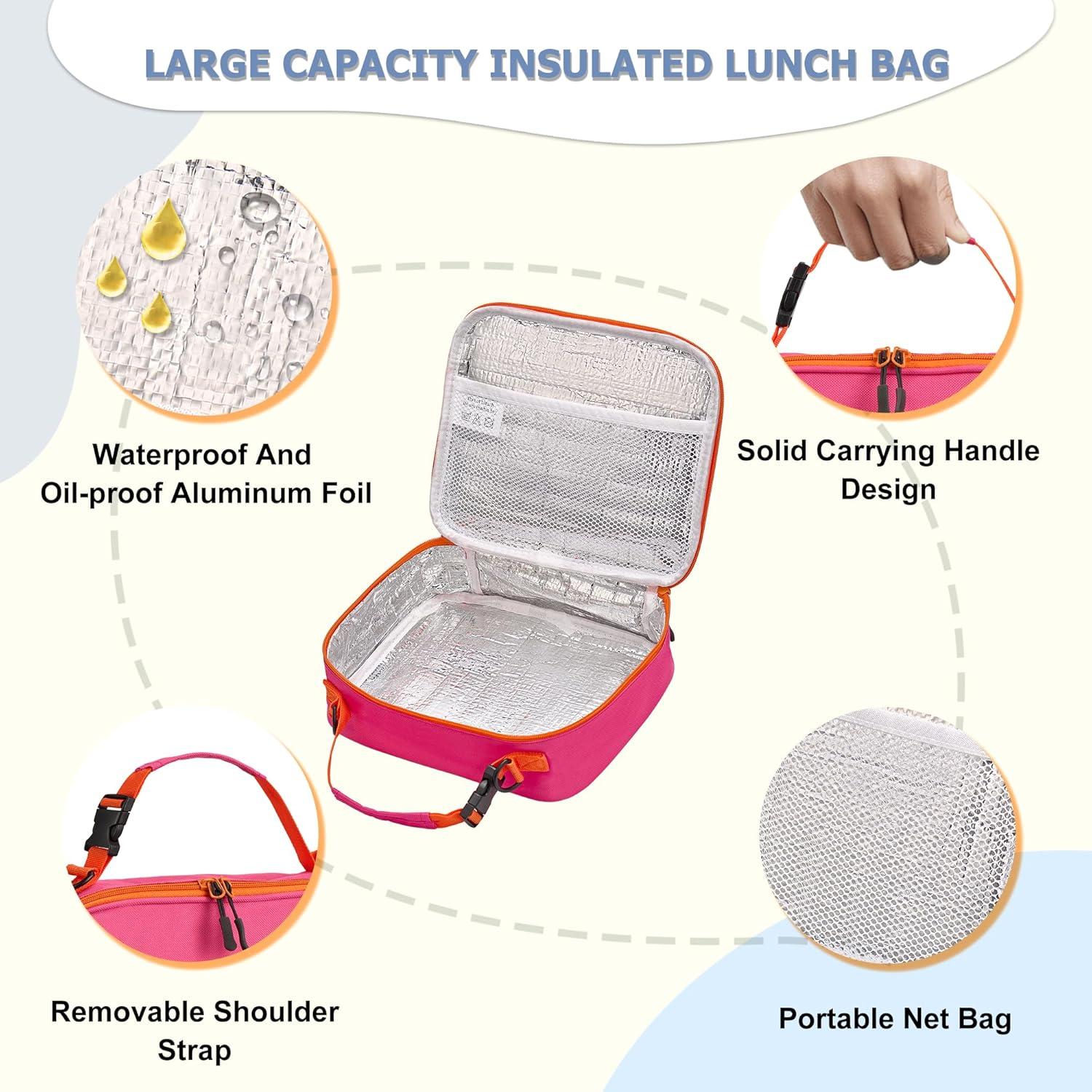 Set de Almuerzo Bento MAISON HUIS Rosa 6 Piezas Aislado