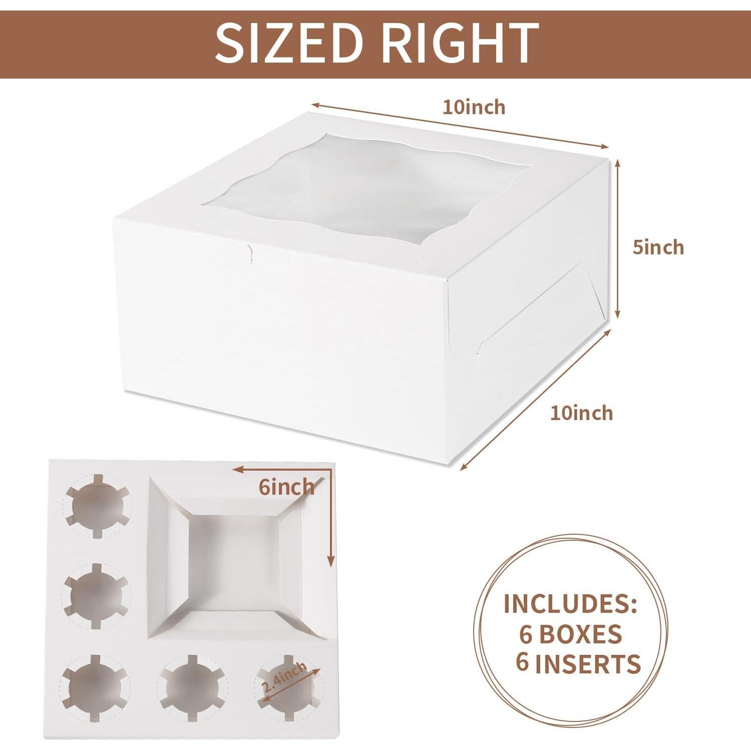 Set de Caja de Pastel Bento PFAMKEER 6 Piezas 25.4 cm