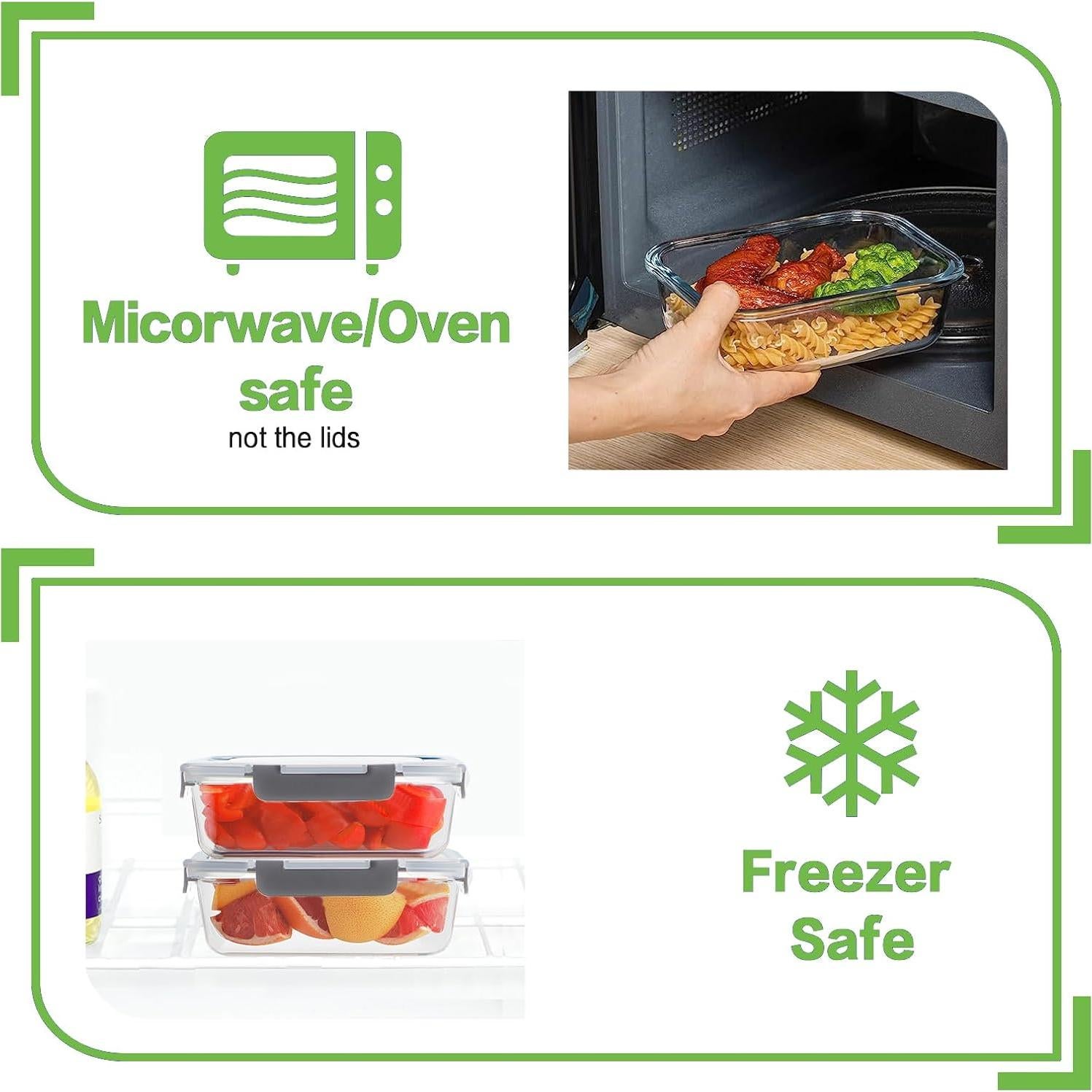 HOMBERKING 24 Piezas Contenedores de Almacenamiento Vidrio 1040ml