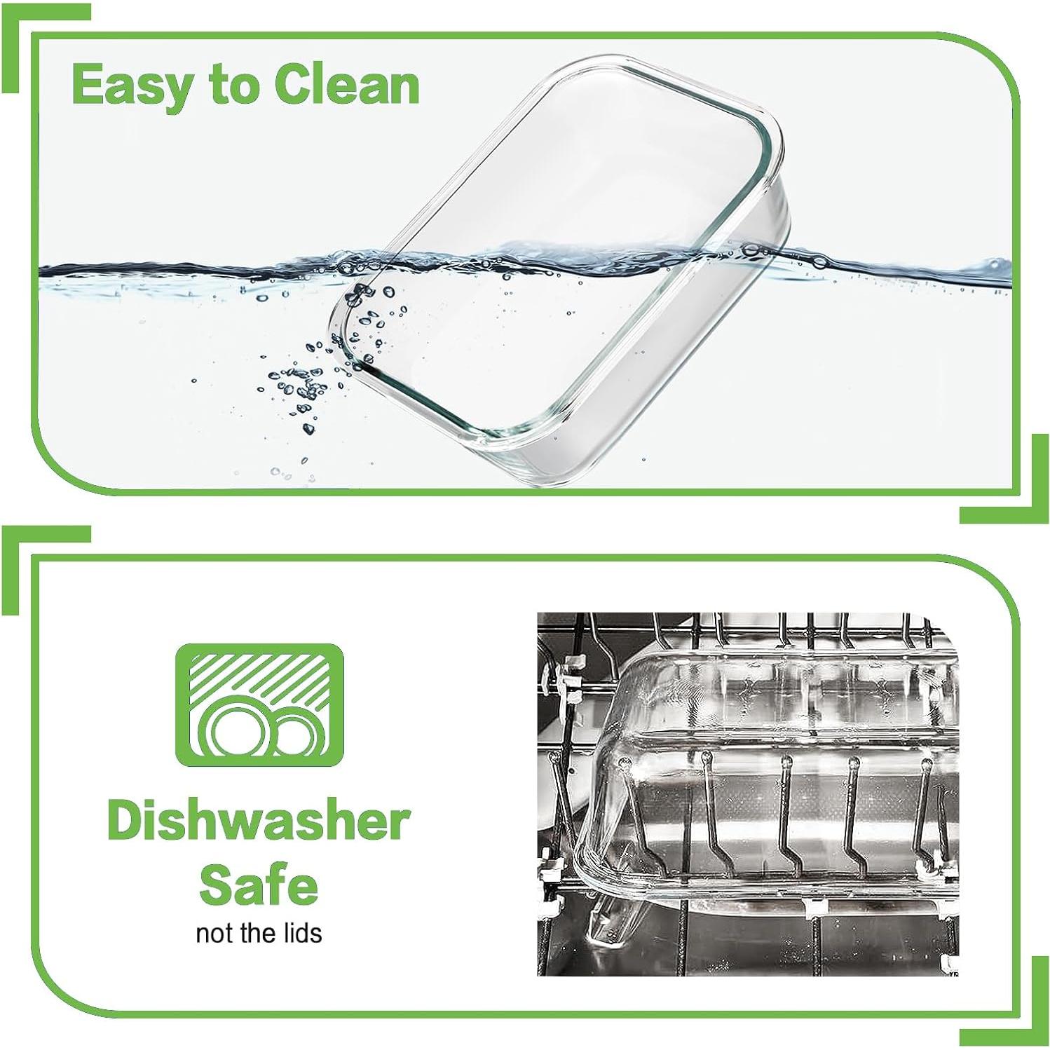 HOMBERKING 24 Piezas Contenedores de Almacenamiento Vidrio 1040ml