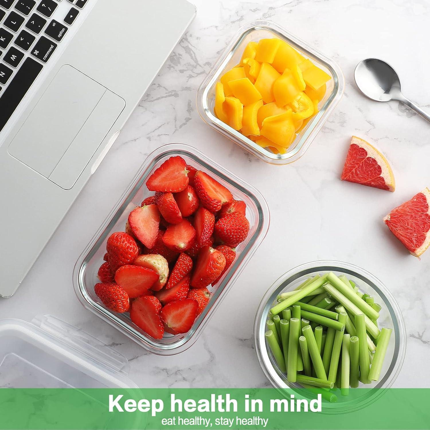 HOMBERKING 24 Piezas Contenedores de Almacenamiento Vidrio 1040ml