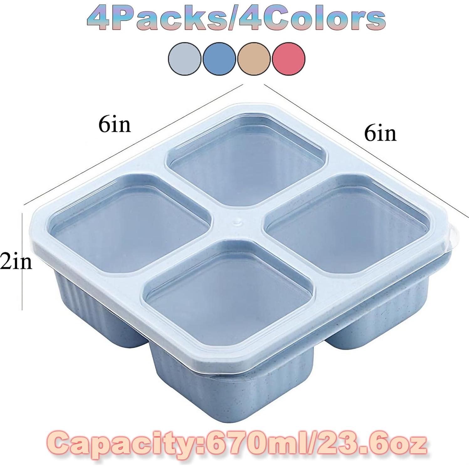 Juego de 4 Contenedores Reutilizables Greafotec 0.68kg