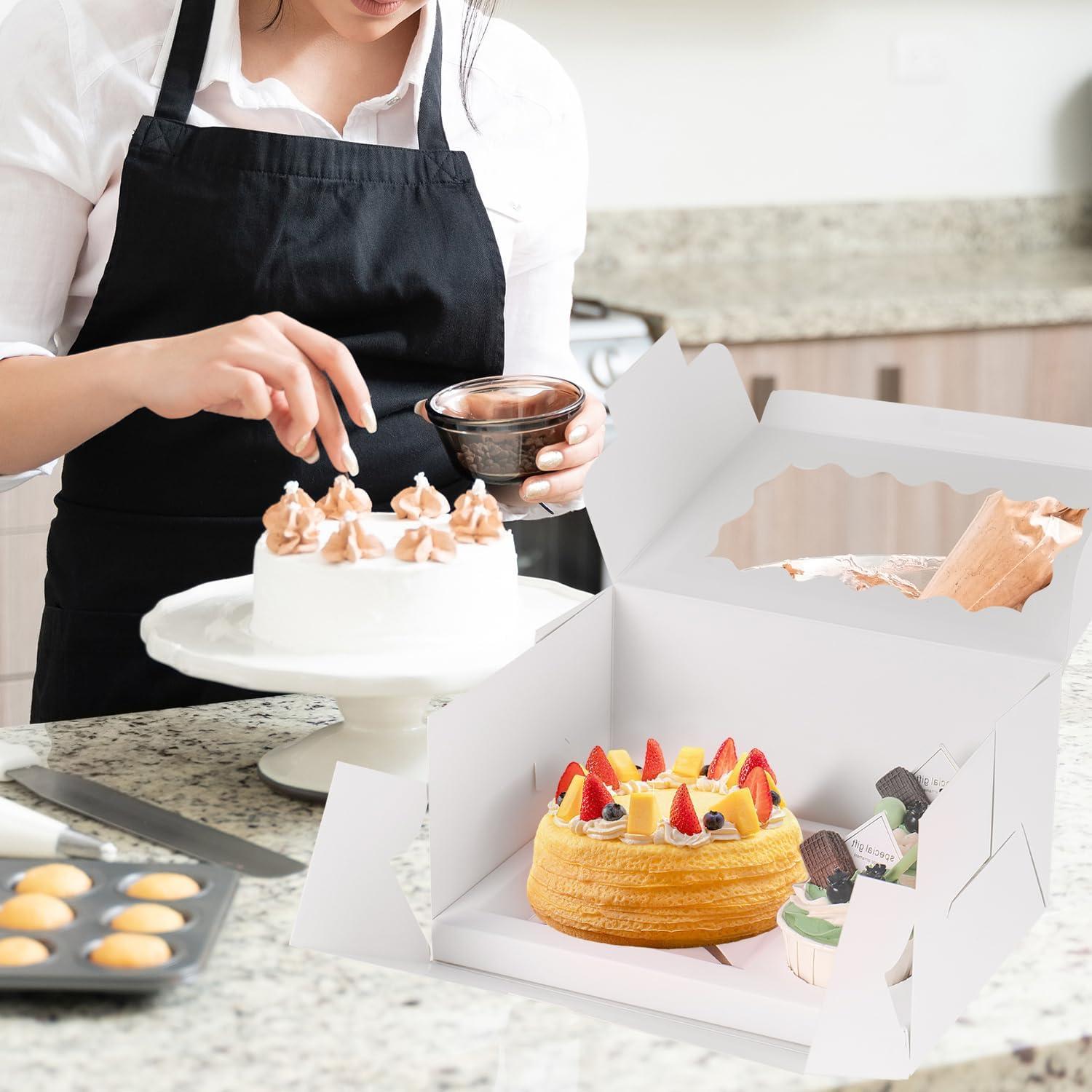 Cajas de Bento para Pastel y Cupcake JCD - 8 Paquetes con Ventana