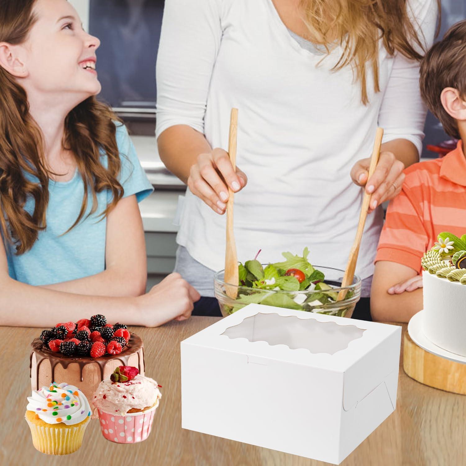 Cajas de Bento para Pastel y Cupcake JCD - 8 Paquetes con Ventana