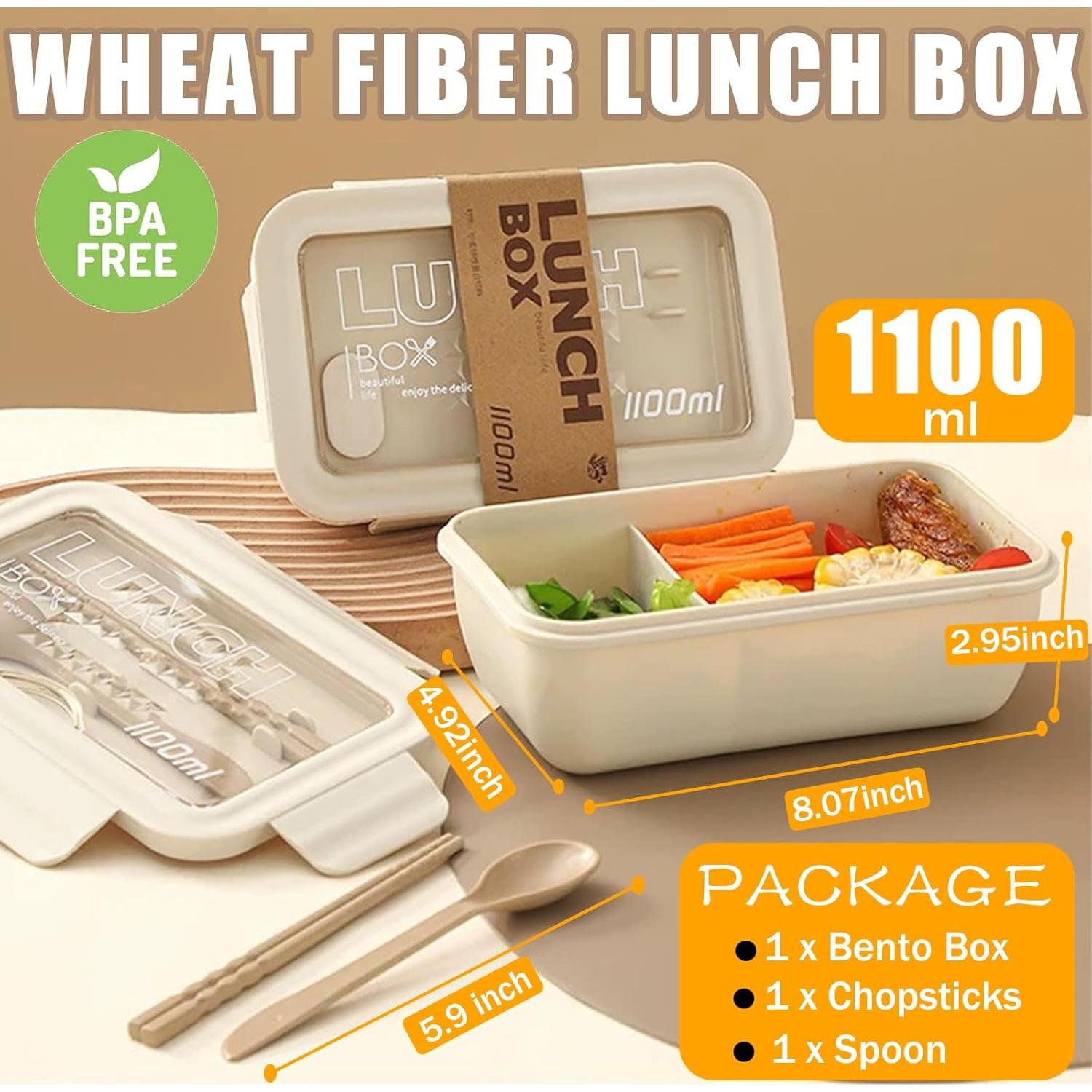 Caja Bento RMAMSCOV 1100ml a Prueba de Fugas Microondas