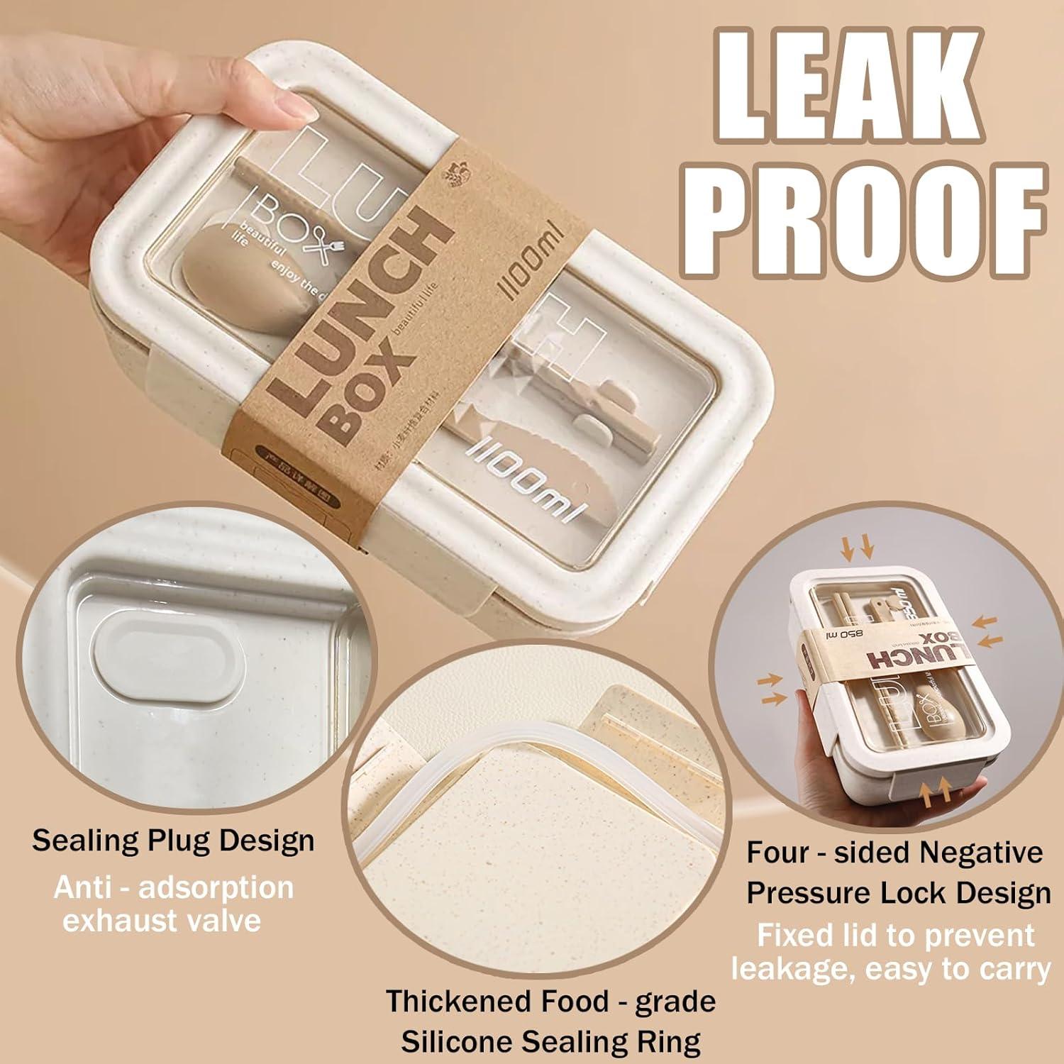 Caja Bento RMAMSCOV 1100ml a Prueba de Fugas Microondas