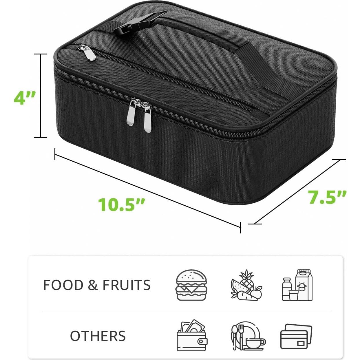 Bolsa de Almuerzo Térmica Neverwhy Negra 5L Compacta y Portátil