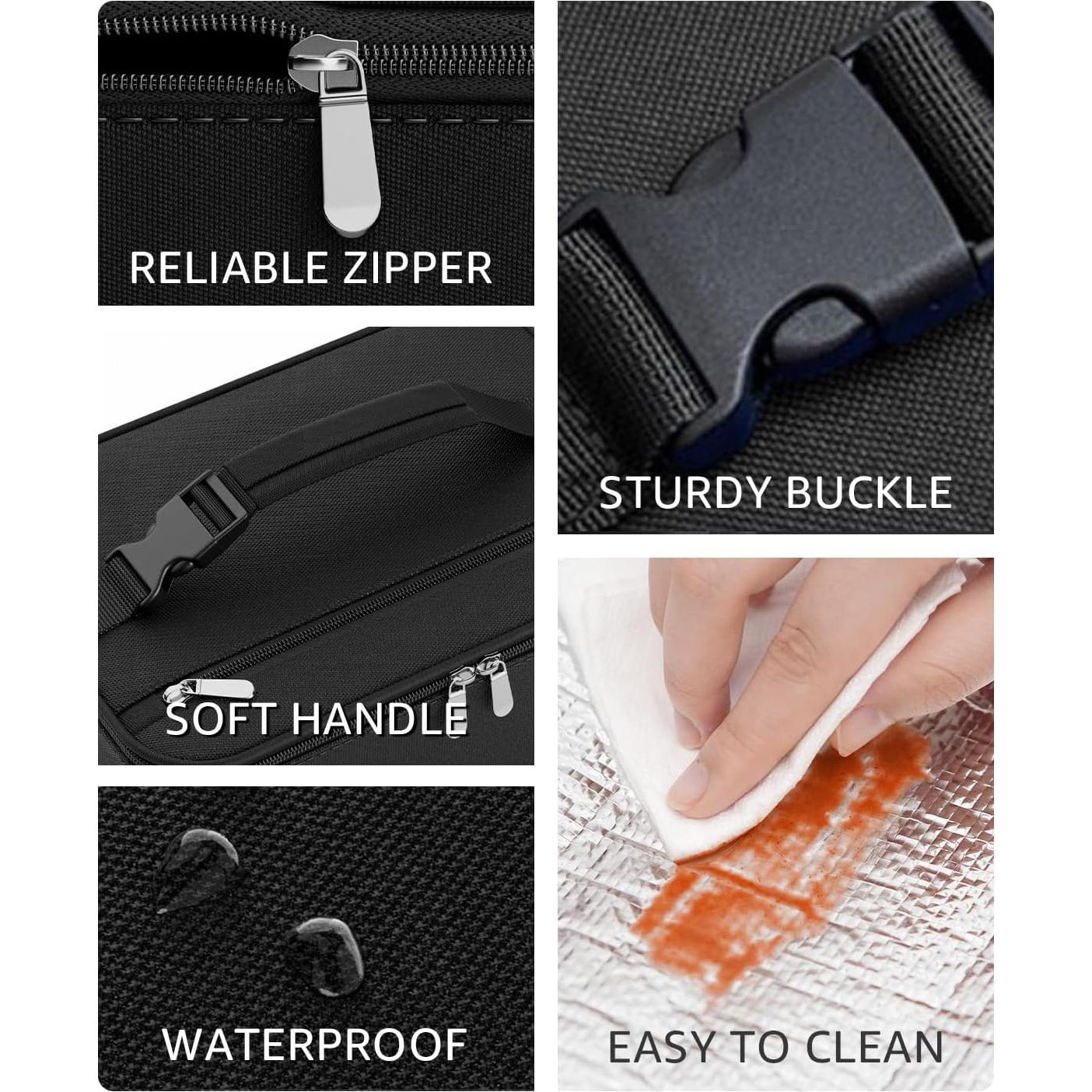 Bolsa de Almuerzo Térmica Neverwhy Negra 5L Compacta y Portátil