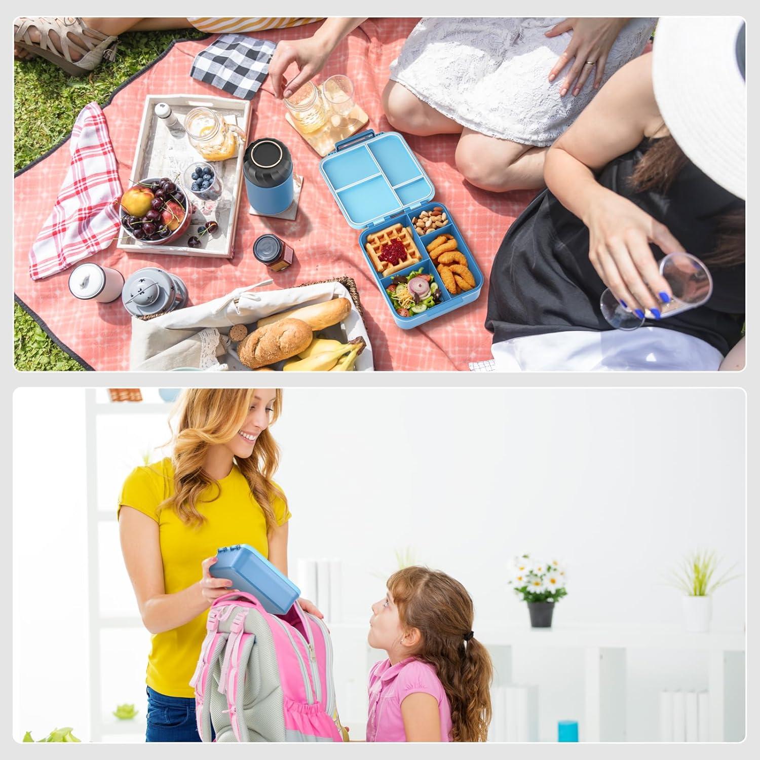 Caja de Almuerzo Bento Geltais Azul con Termo 0.5L y Cubiertos