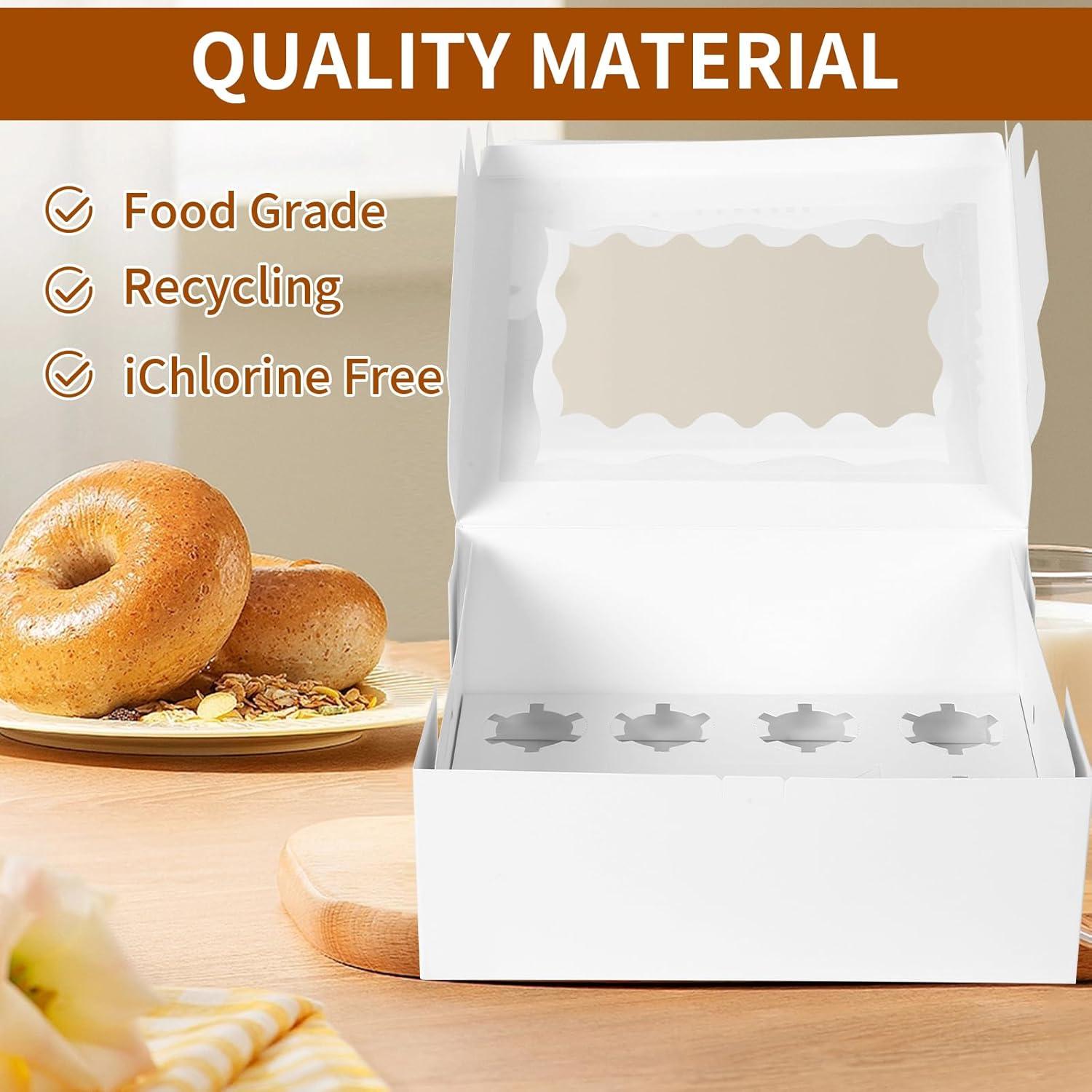 Caja de Pastel y 8 Cupcakes CHENZEM - 10 Paquete Blanco