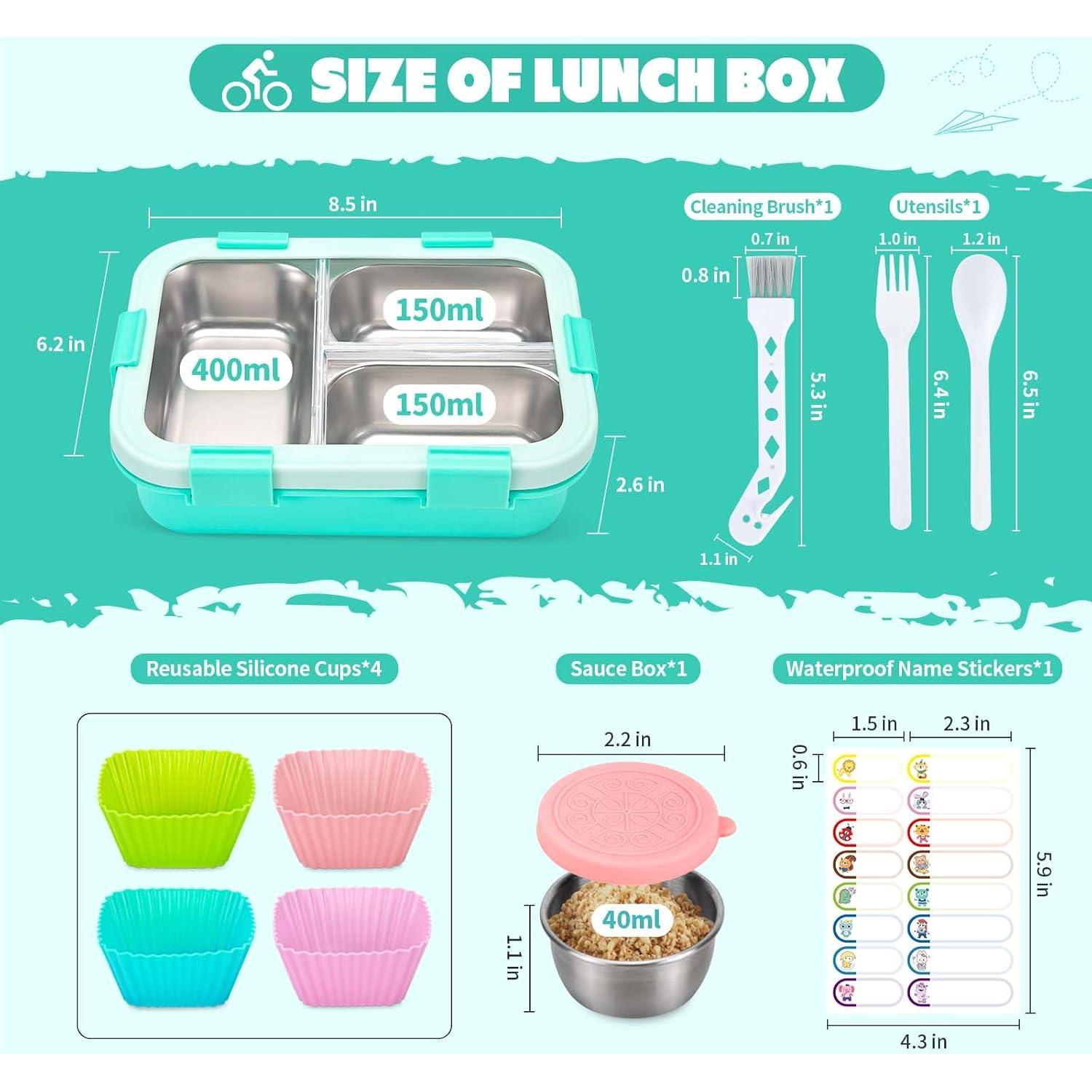 Caja Bento Acero Inoxidable Erreloda 3 Compartimentos Azul