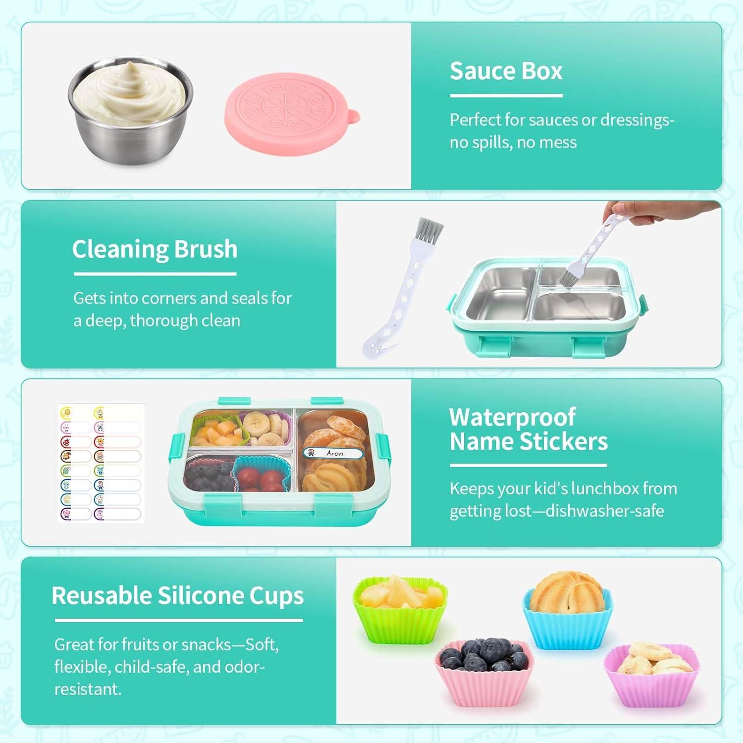 Caja Bento Acero Inoxidable Erreloda 3 Compartimentos Azul