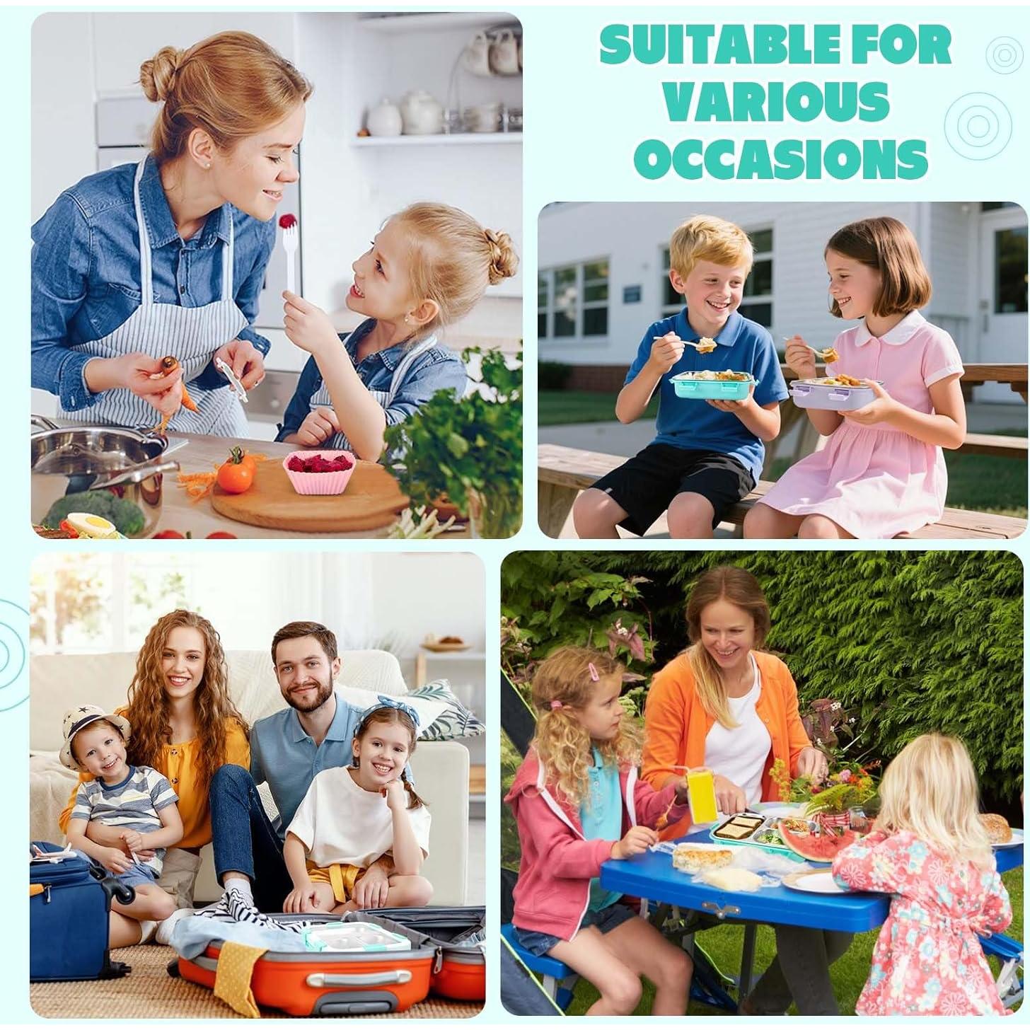 Caja Bento Acero Inoxidable Erreloda 3 Compartimentos Azul