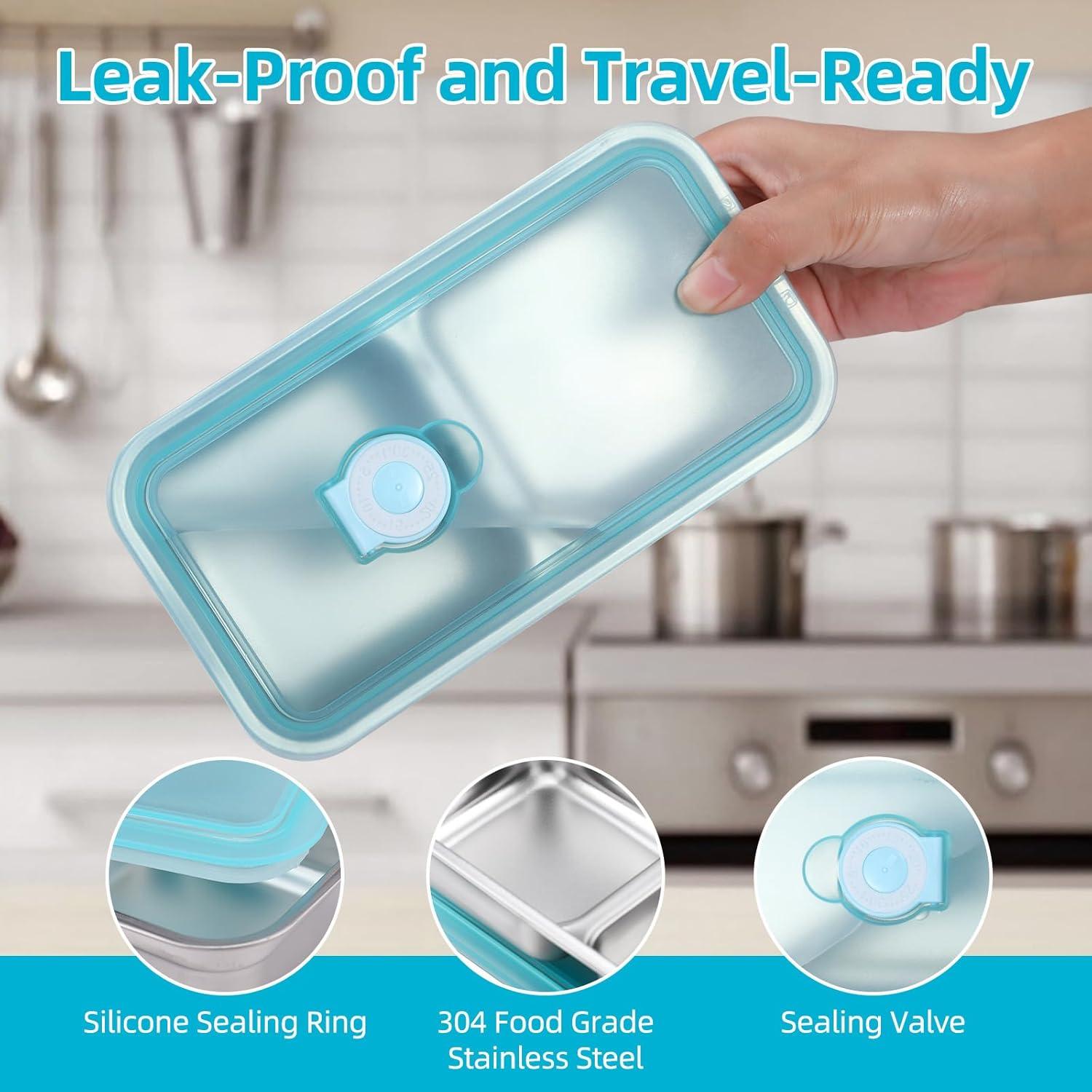 Contenedores de Aperitivos UCBAT Acero Inoxidable 2 Piezas 2 Compartimentos