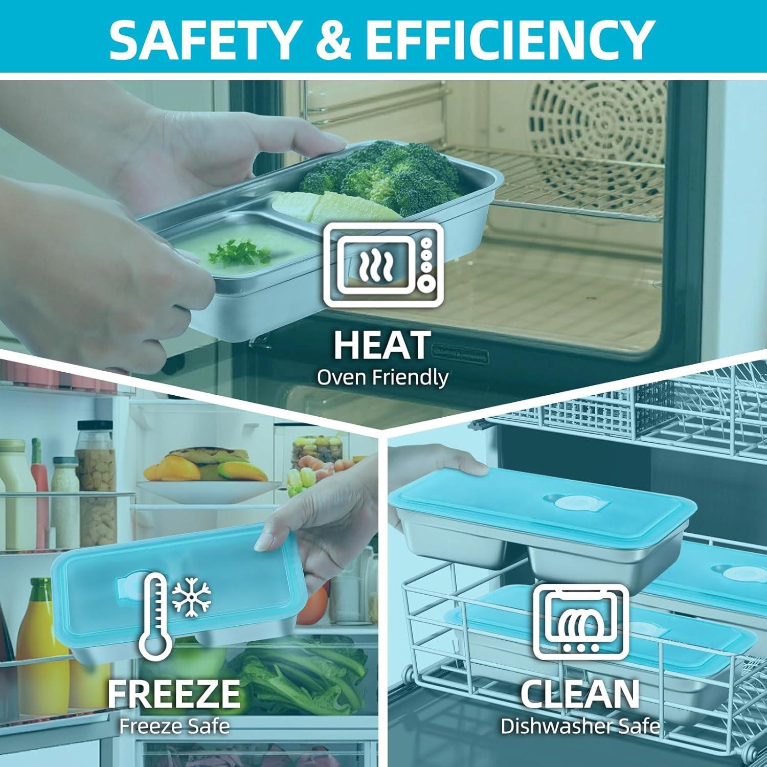 Contenedores de Aperitivos UCBAT Acero Inoxidable 2 Piezas 2 Compartimentos