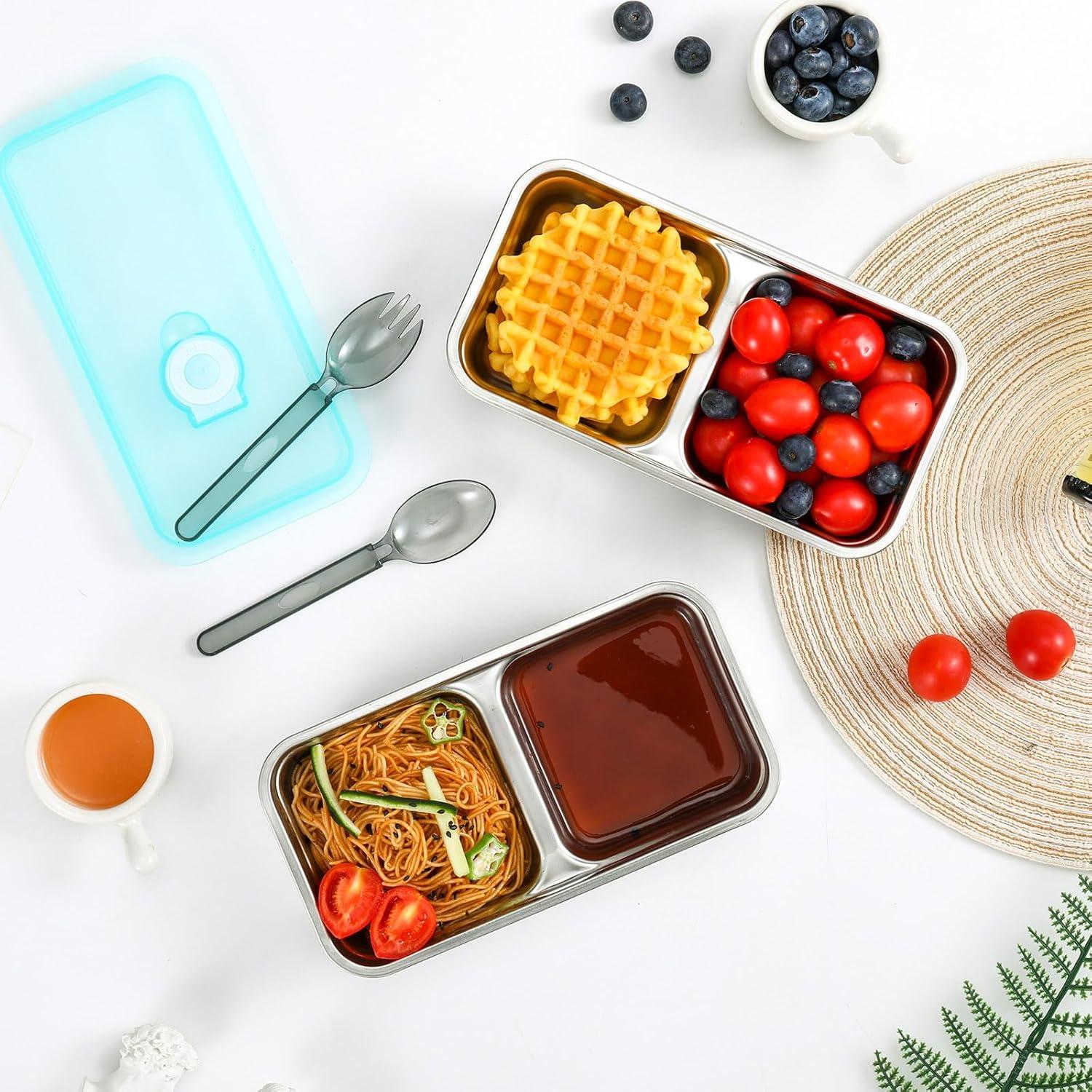 Contenedores de Aperitivos UCBAT Acero Inoxidable 2 Piezas 2 Compartimentos