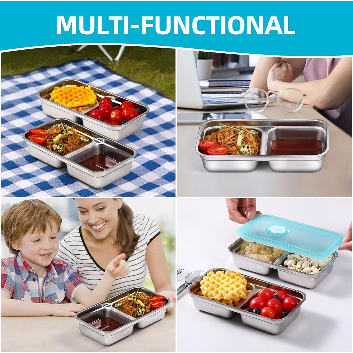 Contenedores de Aperitivos UCBAT Acero Inoxidable 2 Piezas 2 Compartimentos