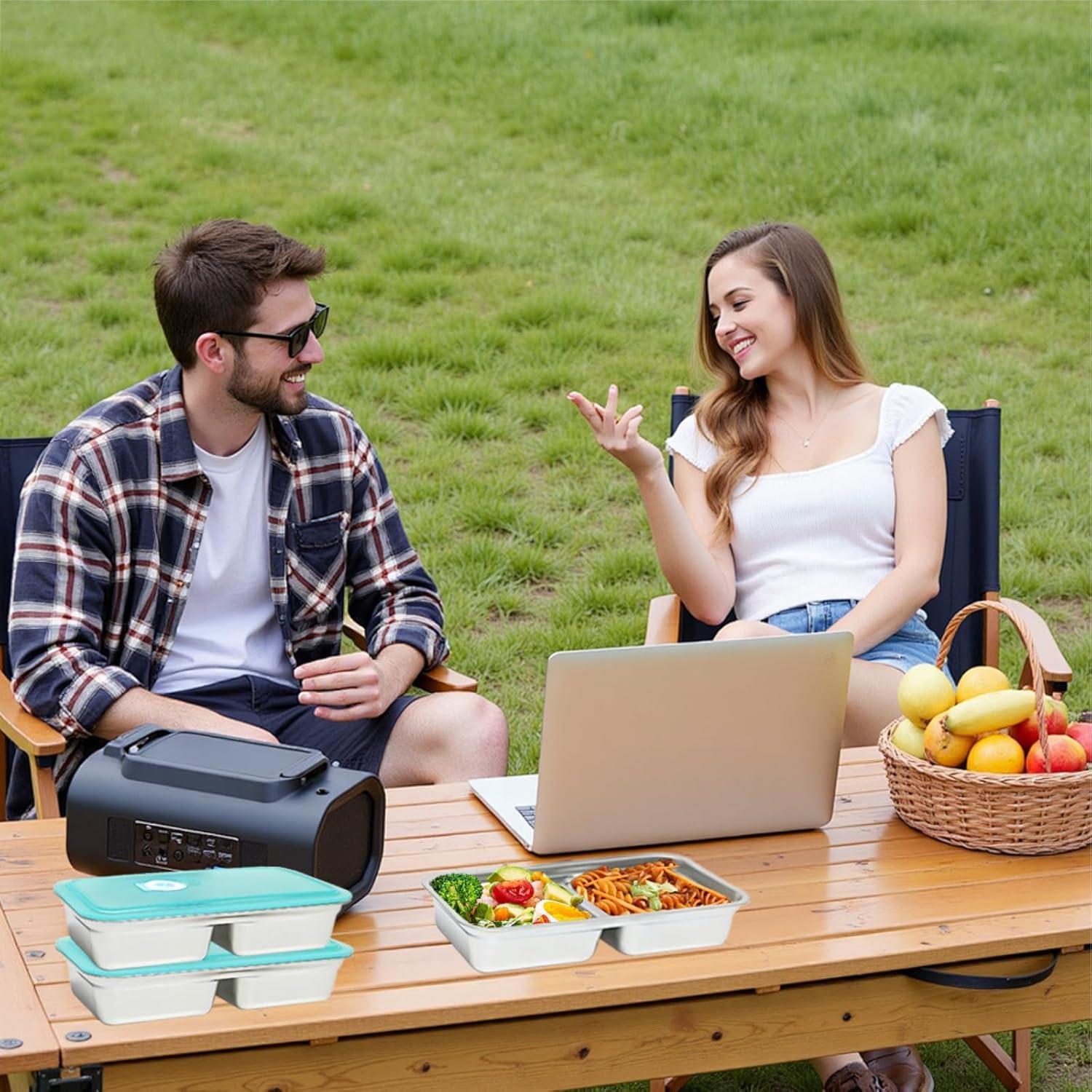 Set de 6 Contenedores Bento Acero Inoxidable 30oz a Prueba de Fugas