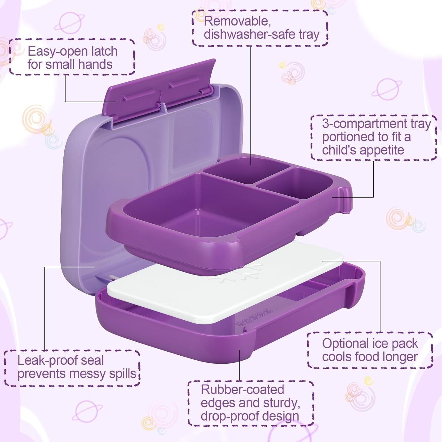 Caja de Almuerzo Bento JXXM para Niños 3 Compartimentos 1.95L