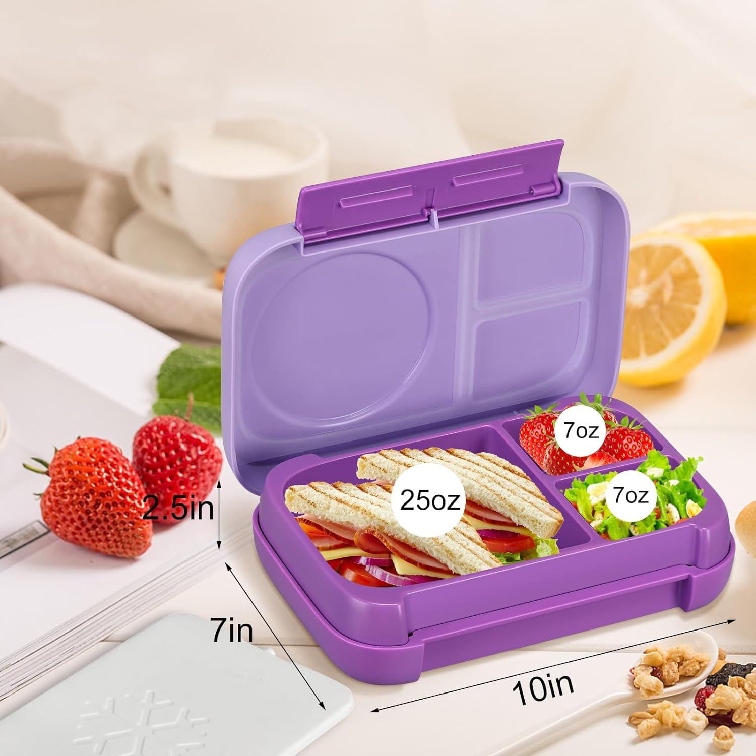 Caja de Almuerzo Bento JXXM para Niños 3 Compartimentos 1.95L