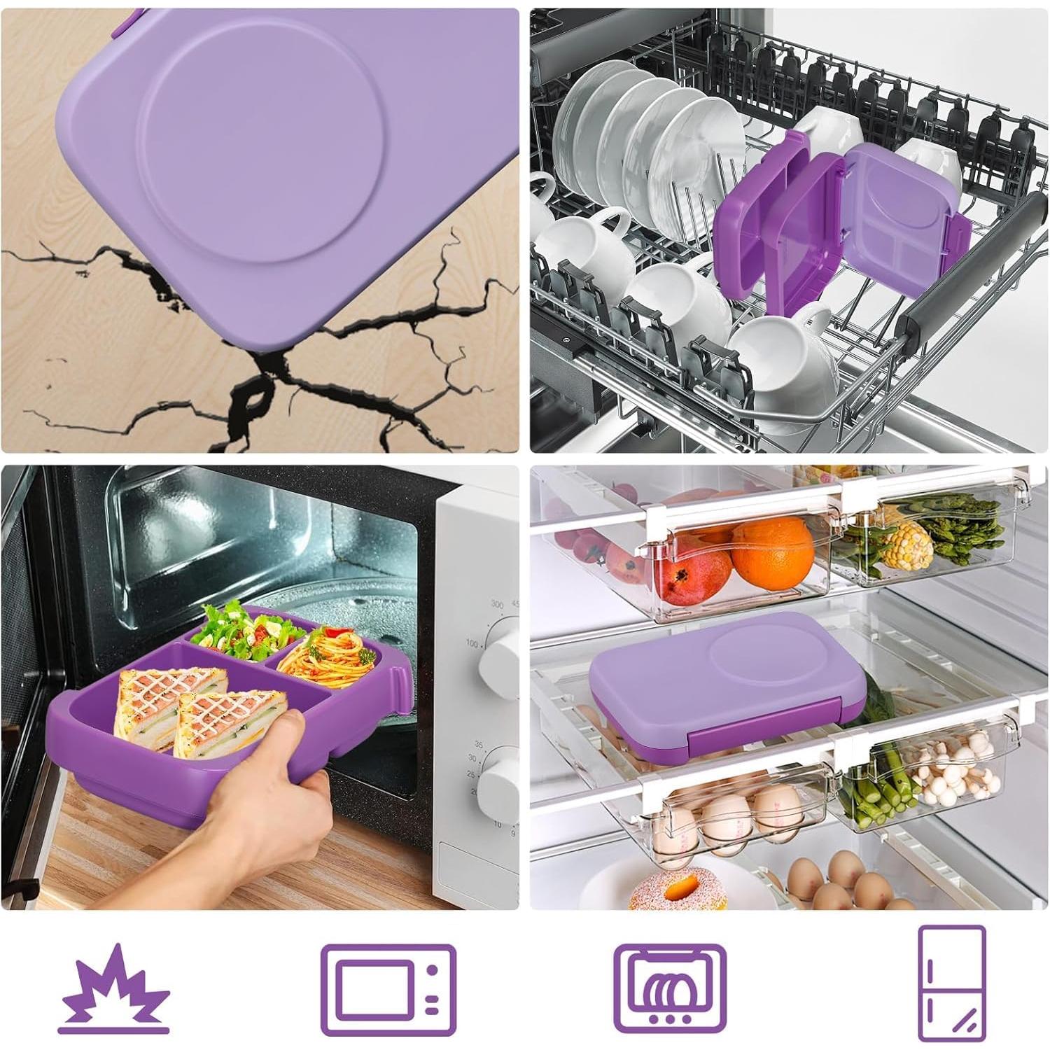 Caja de Almuerzo Bento JXXM para Niños 3 Compartimentos 1.95L