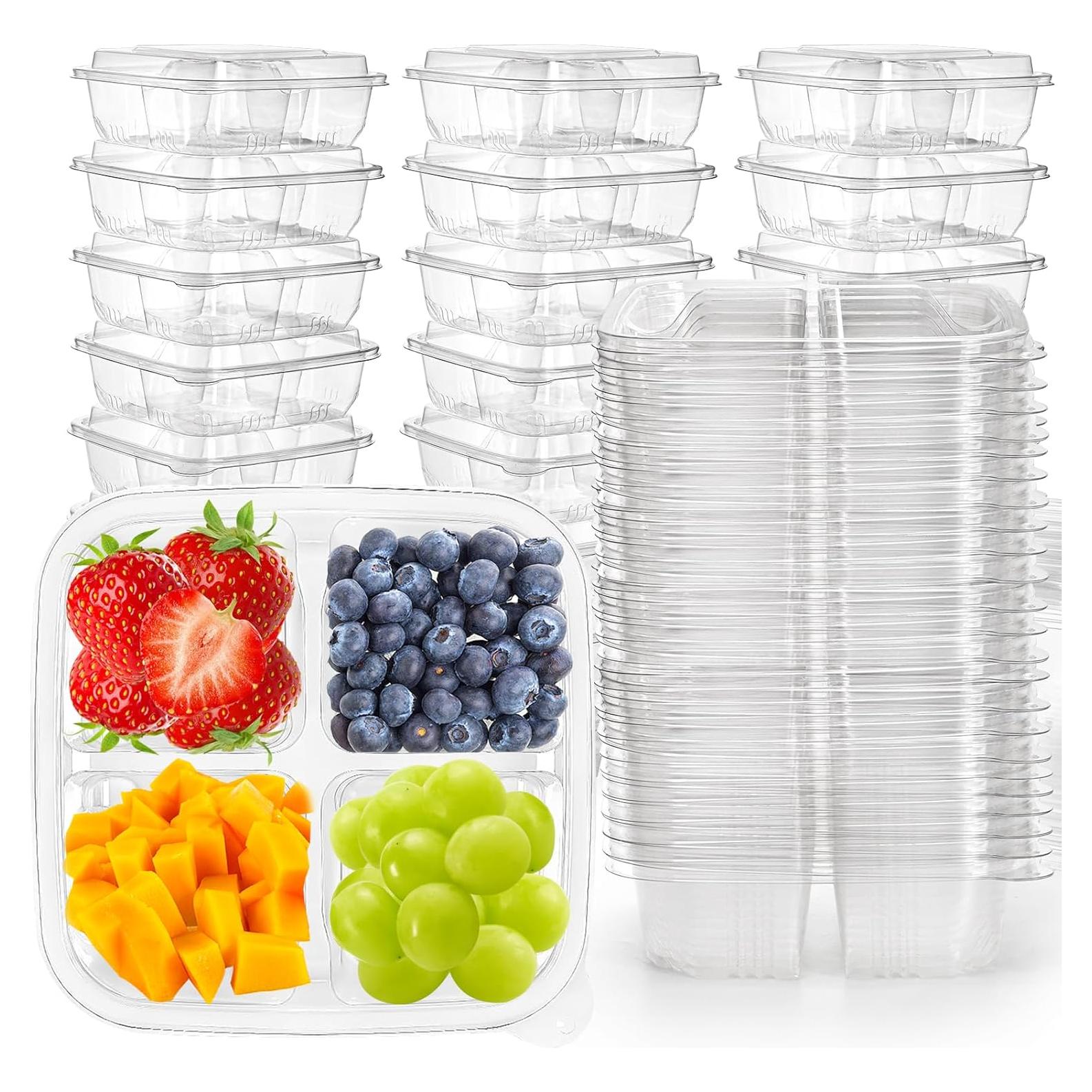 Contenedores de Alimentos Peohud 50 Piezas 4 Compartimentos