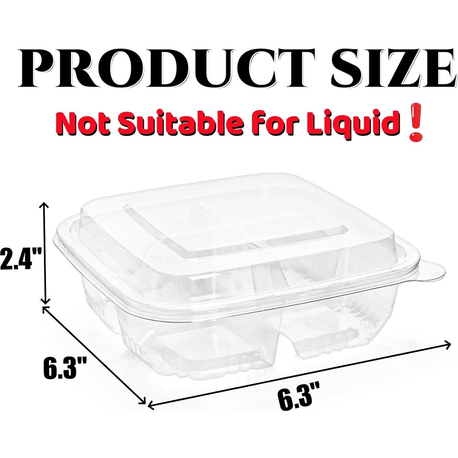 Contenedores de Alimentos Peohud 50 Piezas 4 Compartimentos