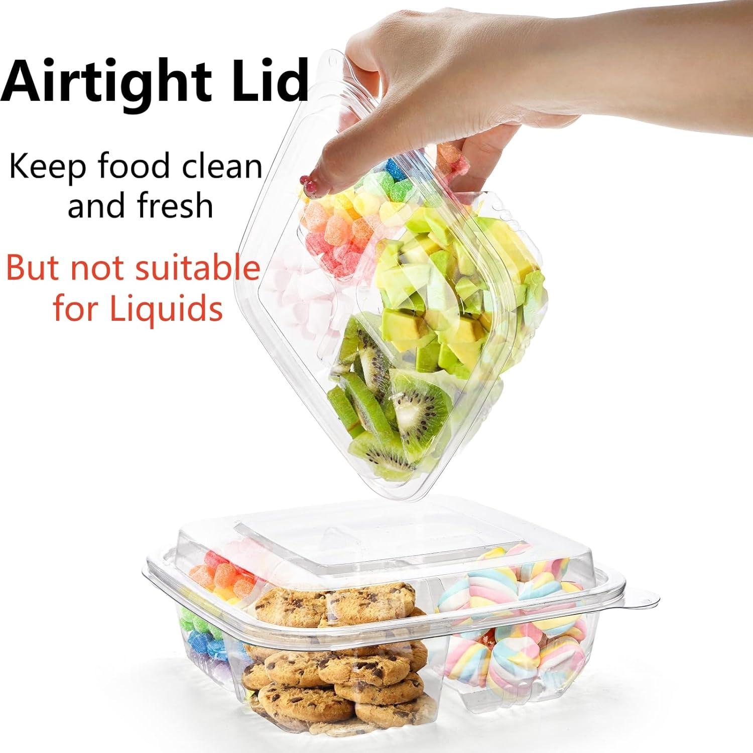 Contenedores de Alimentos Peohud 50 Piezas 4 Compartimentos