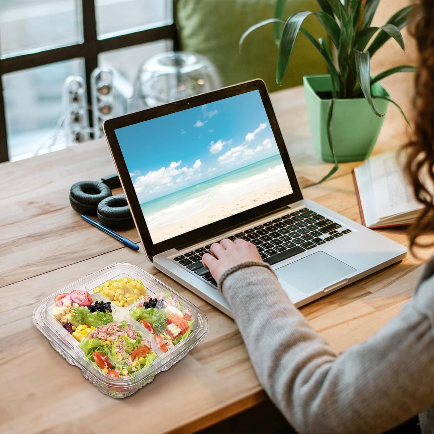 Contenedores de Alimentos Peohud 50 Piezas 4 Compartimentos