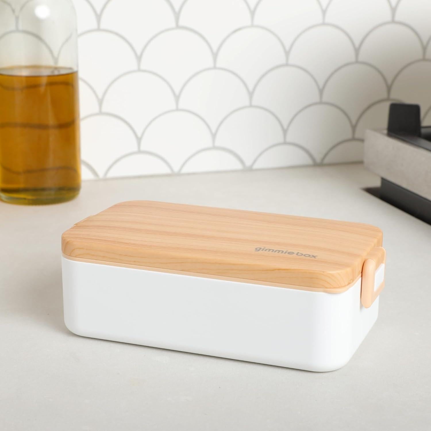 Caja Bento Acero Inoxidable Gimmiebox 950ml con Cuchara y Tenedor