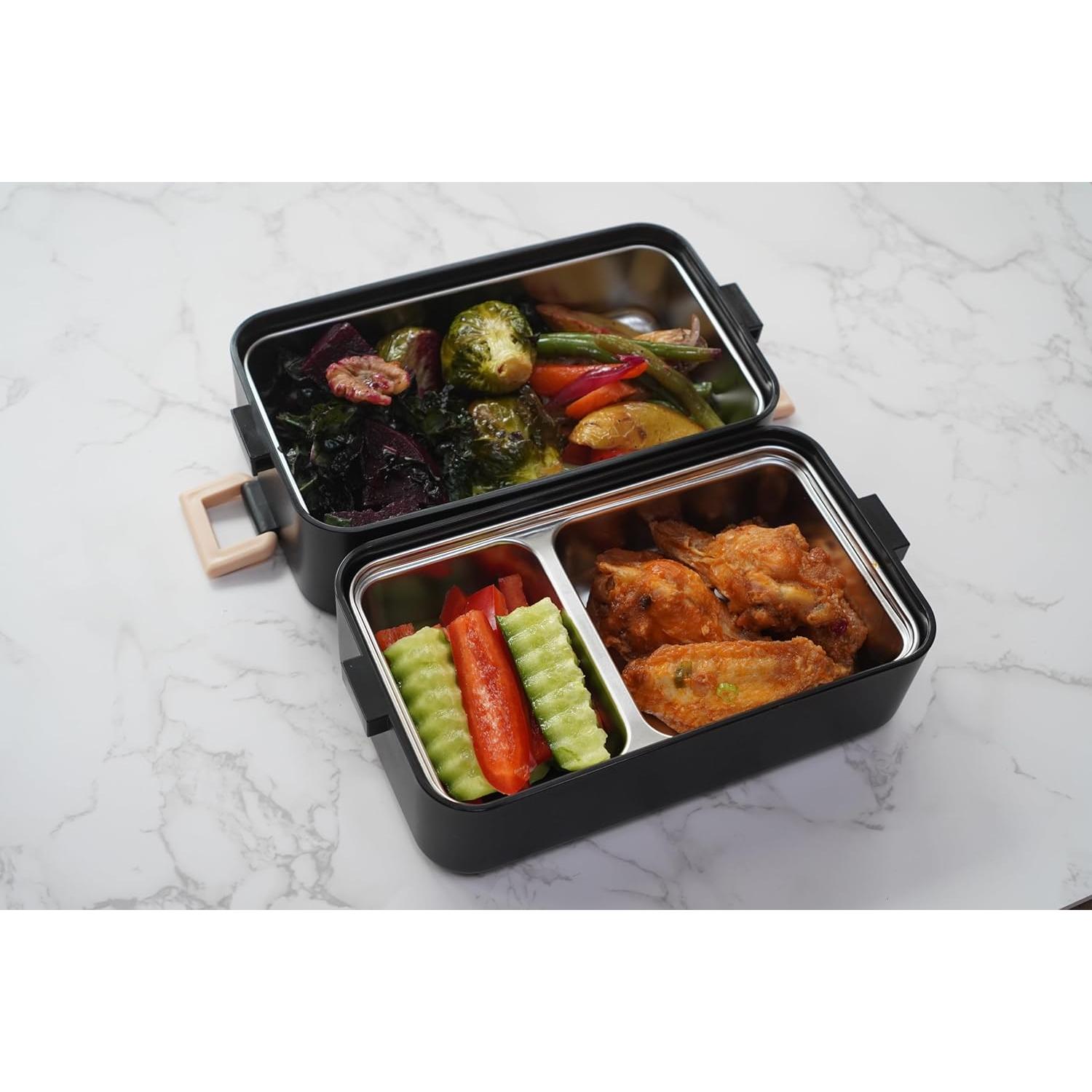 Caja Bento Acero Inoxidable Gimmiebox 950ml con Cuchara y Tenedor