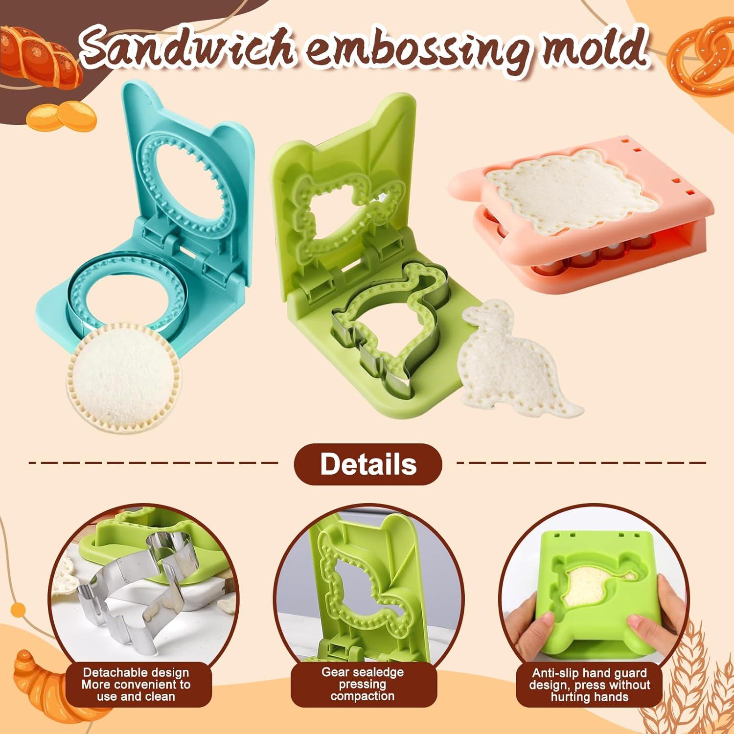 Juego de Cortador y Sellador de Sándwich Tenlary 3 Piezas