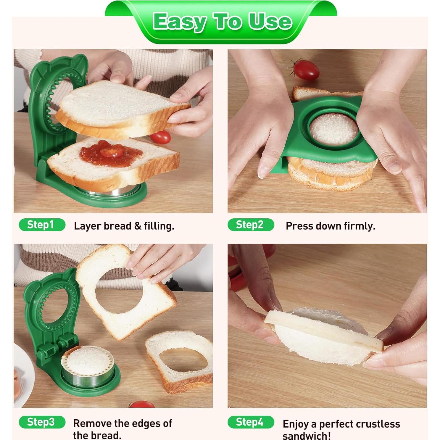 Cortador y Sellador de Sándwiches Jsroroda Verde 10.16 cm