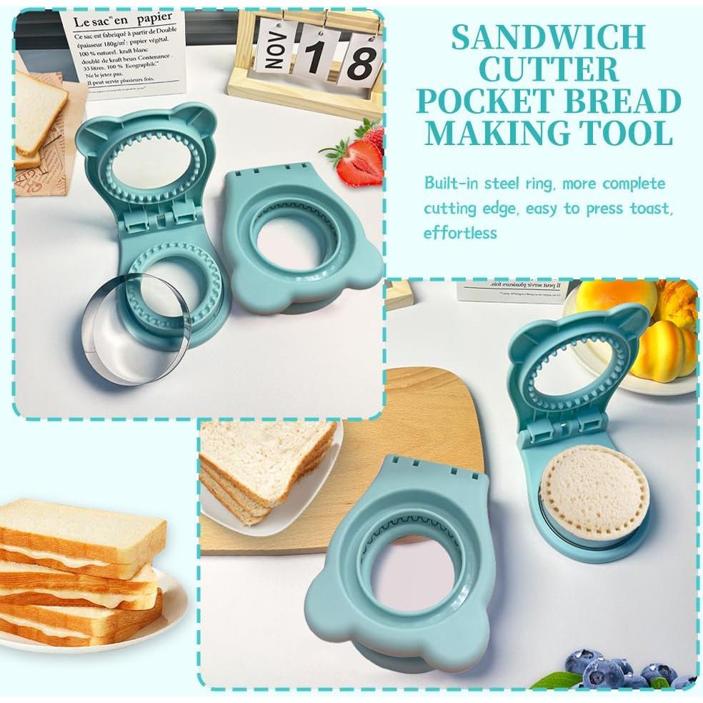 Cortador y Sellador de Sándwich Redondo AOSHIDINGSHUO Azul