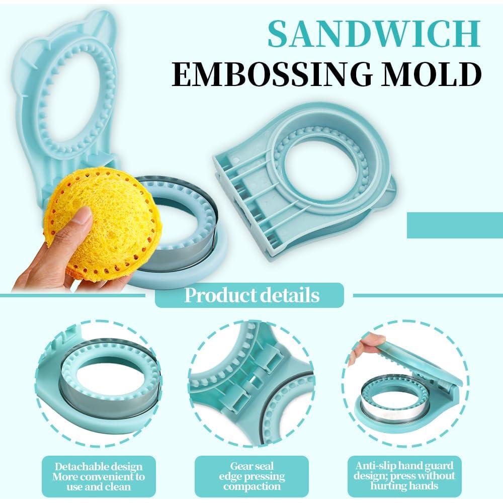 Cortador y Sellador de Sándwich Redondo AOSHIDINGSHUO Azul