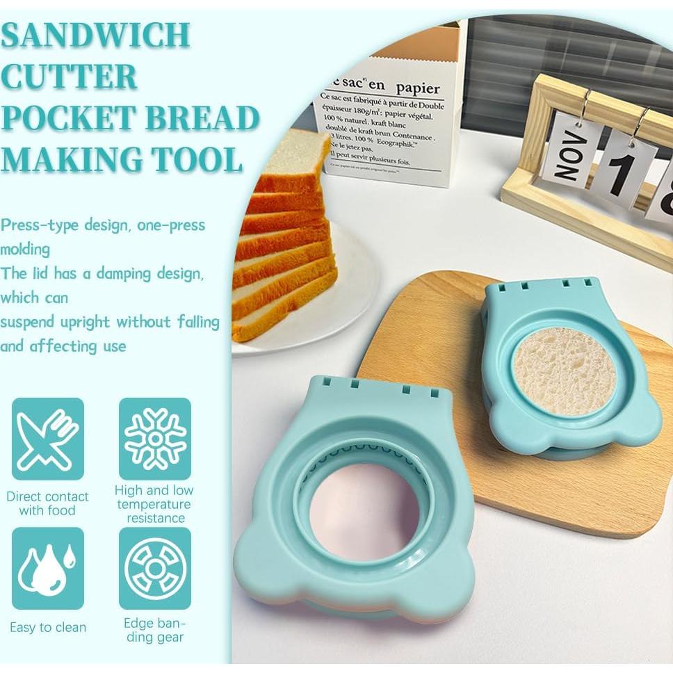 Cortador y Sellador de Sándwich Redondo AOSHIDINGSHUO Azul