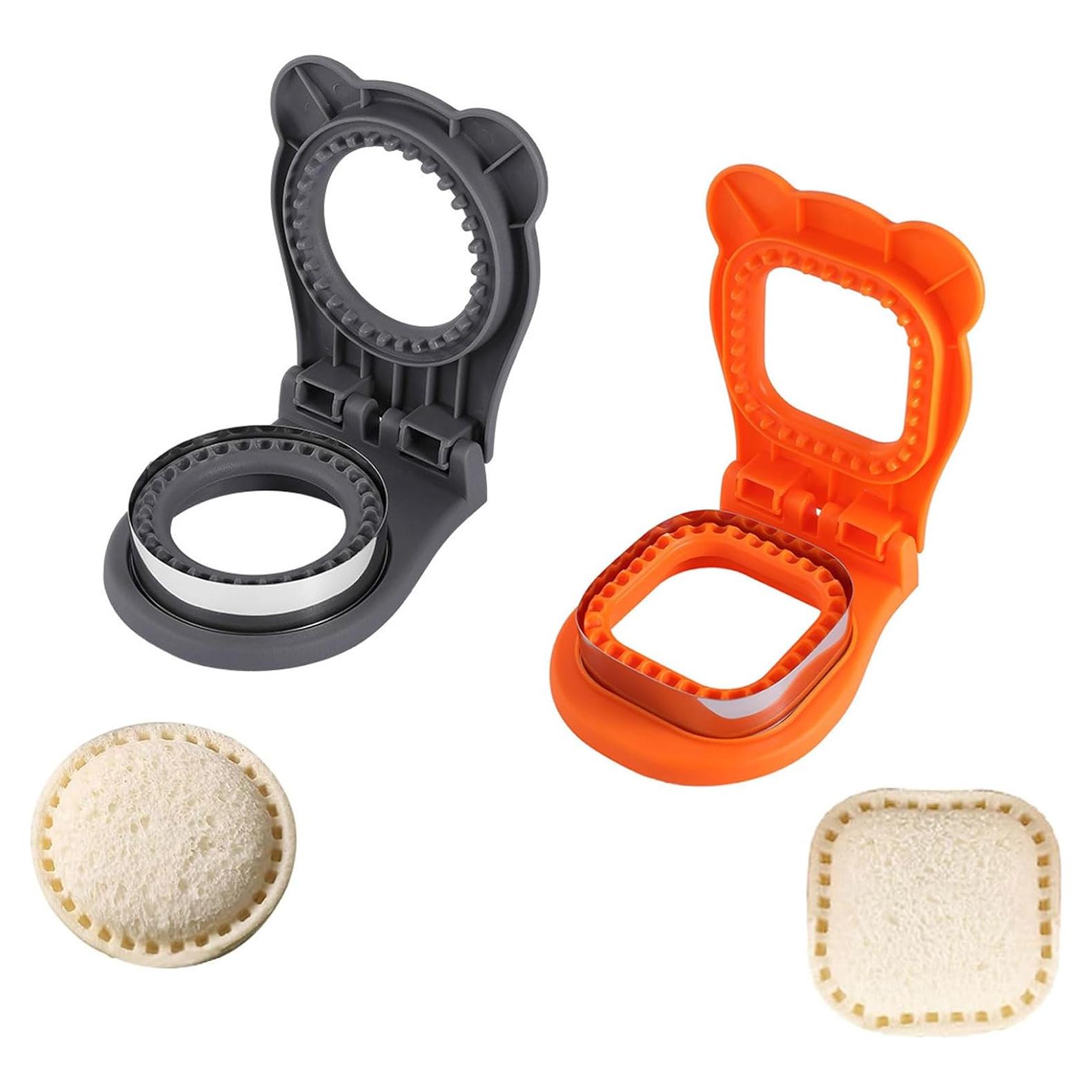 Cortador y Sellador de Sándwiches JIELUO 2 Piezas Cuadrado y Redondo