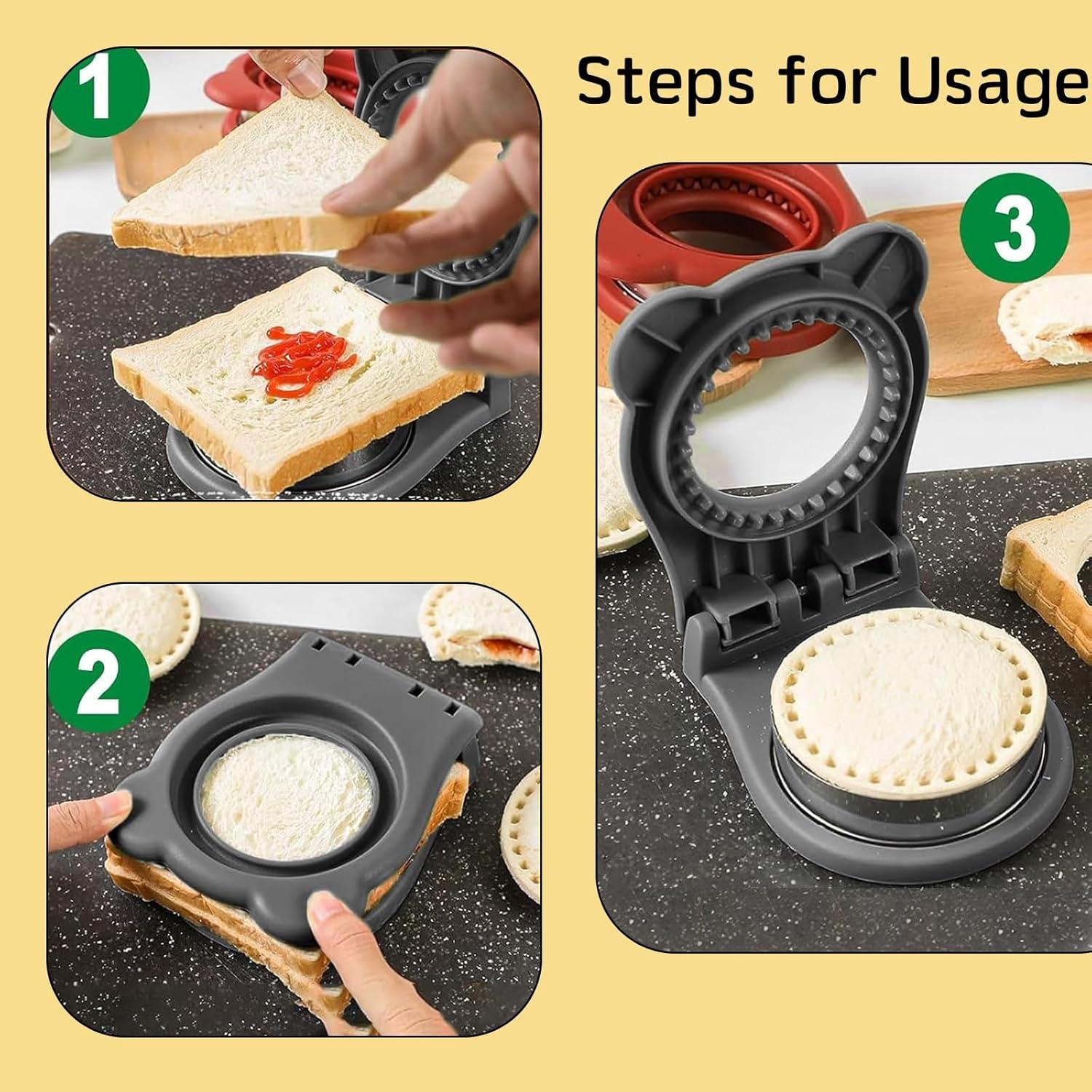 Cortador y Sellador de Sándwiches JIELUO 2 Piezas Cuadrado y Redondo