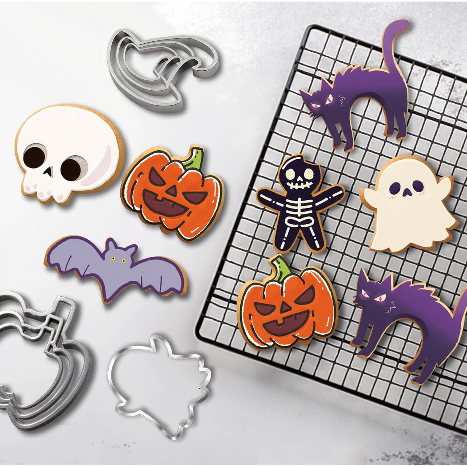Cortadores de Galletas de Halloween OHOME 9 Piezas Acero Inoxidable