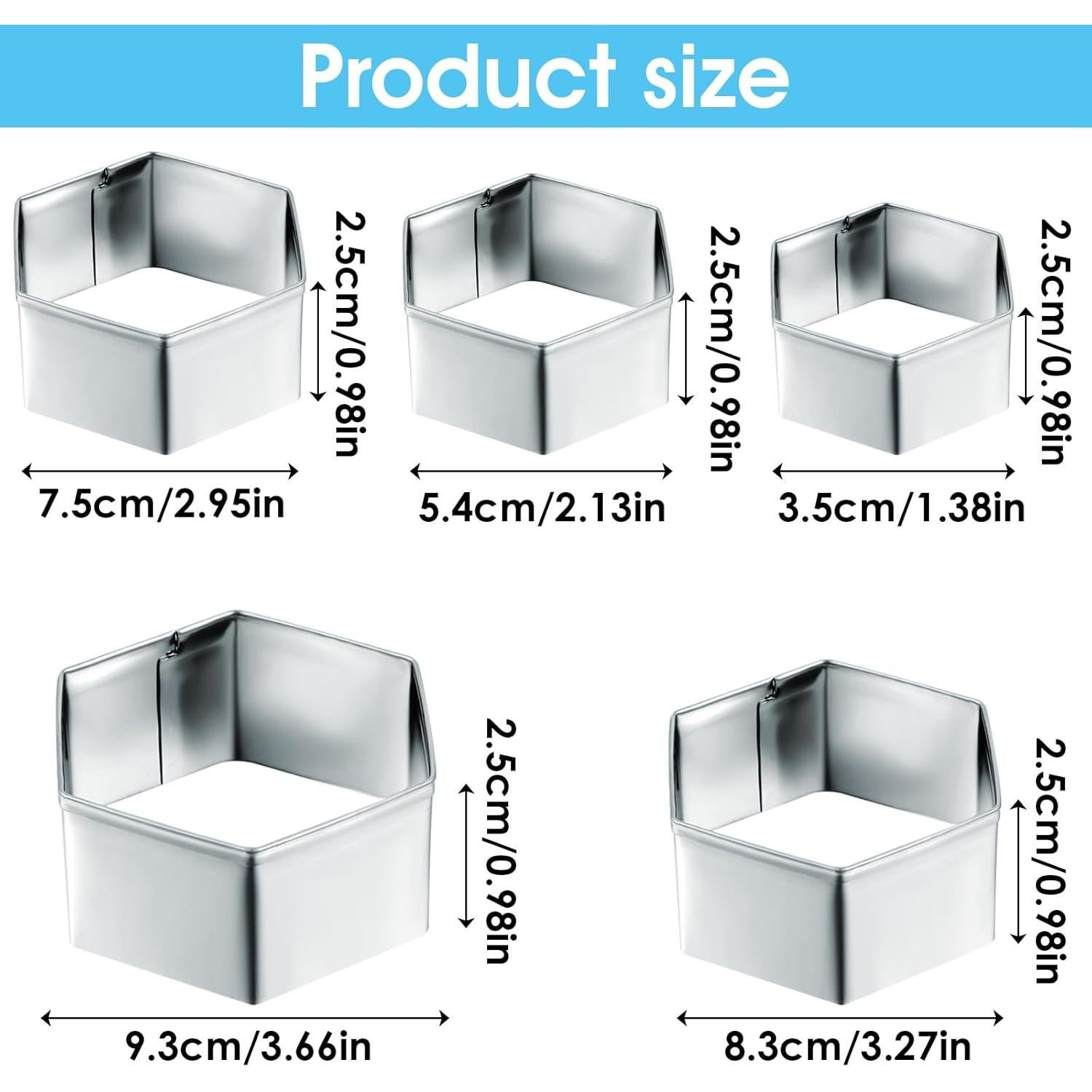 Juego de 5 Cortadores de Galletas Hexagonales Larrel - Acero Inoxidable