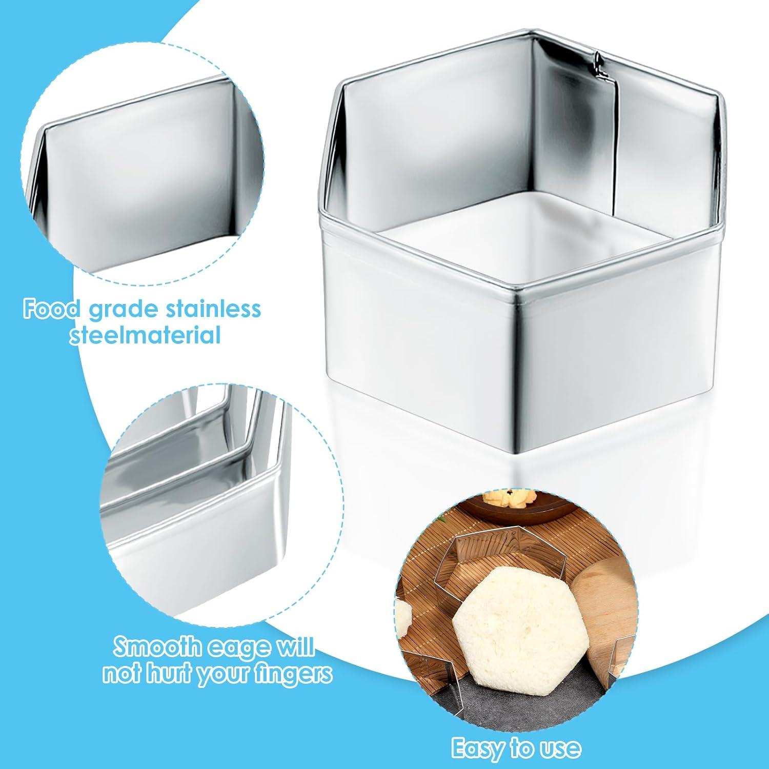 Juego de 5 Cortadores de Galletas Hexagonales Larrel - Acero Inoxidable