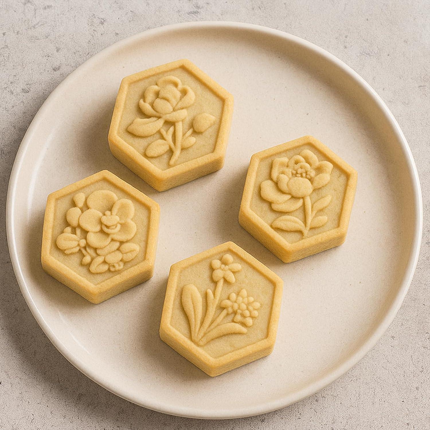 Juego de 5 Cortadores de Galletas Hexagonales Larrel - Acero Inoxidable