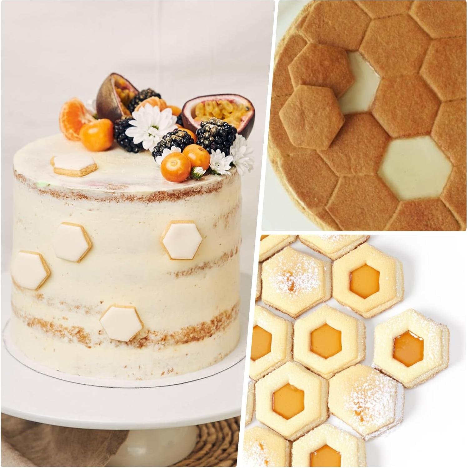 Juego de 5 Cortadores de Galletas Hexagonales Larrel - Acero Inoxidable