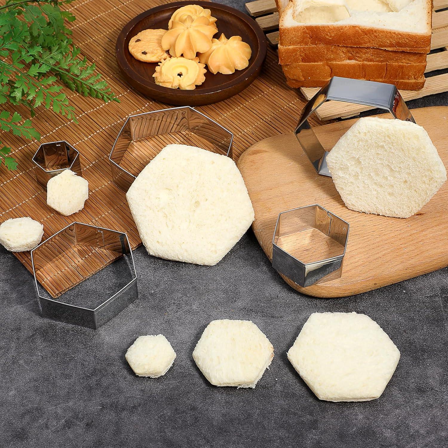 Juego de 5 Cortadores de Galletas Hexagonales Larrel - Acero Inoxidable