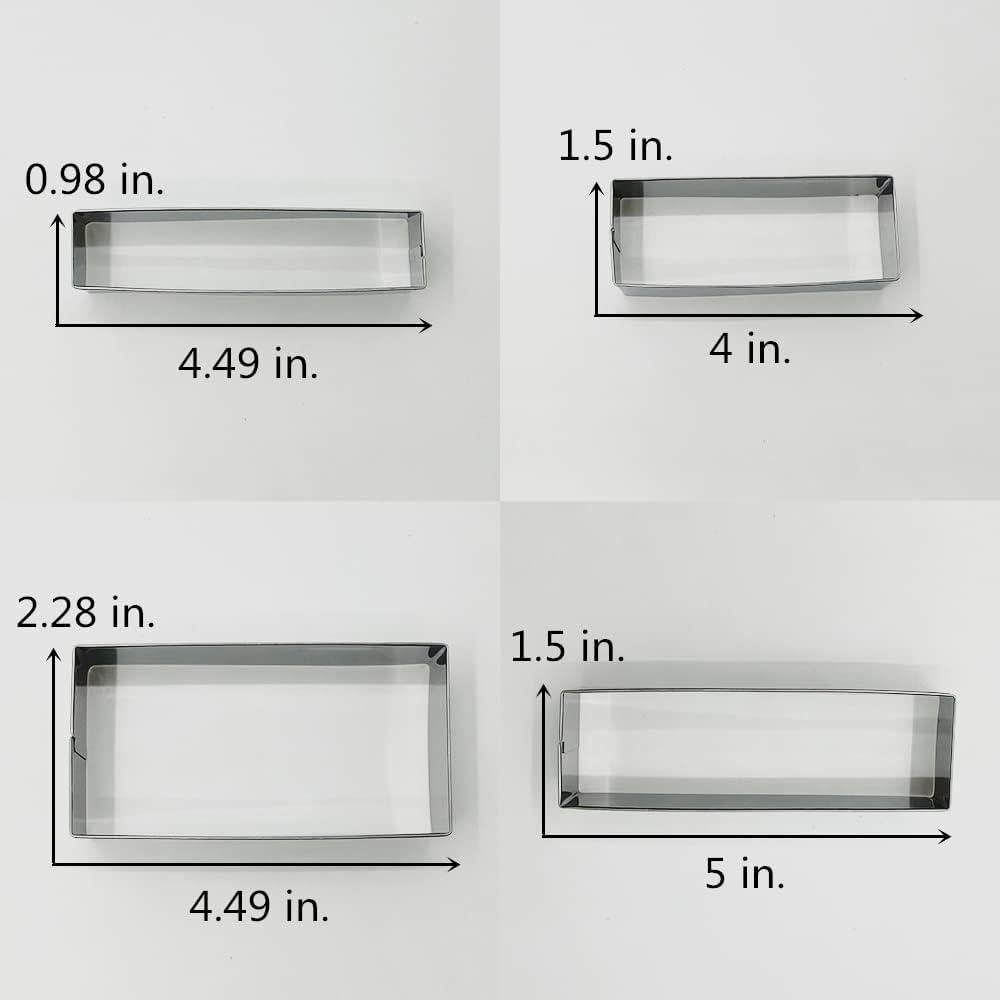 Cortador de Galletas Rectangular LILIAO Acero Inoxidable 11.4x2.5cm