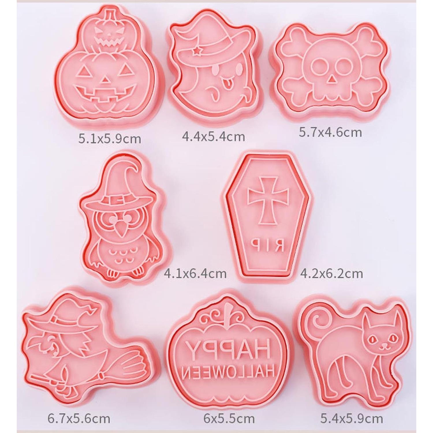 Juego de 8 Cortadores de Galletas Halloween AMZWISH - Plástico