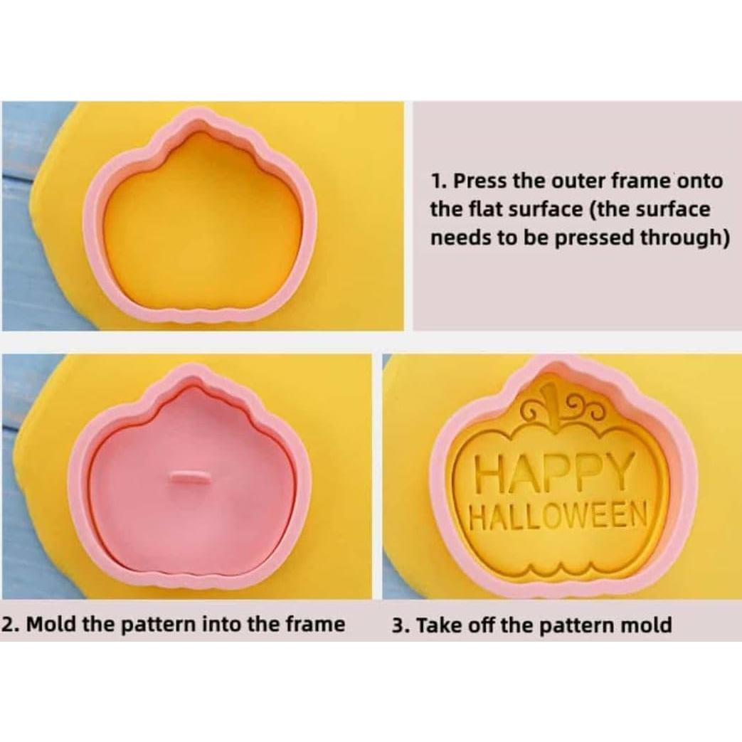 Juego de 8 Cortadores de Galletas Halloween AMZWISH - Plástico