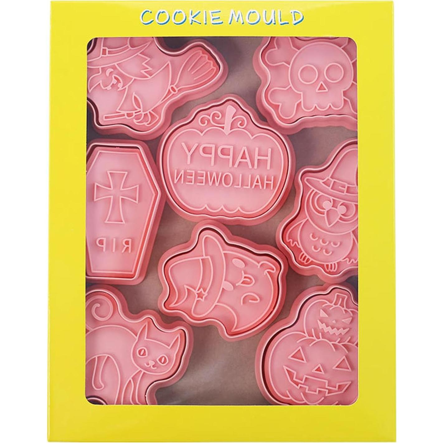 Juego de 8 Cortadores de Galletas Halloween AMZWISH - Plástico