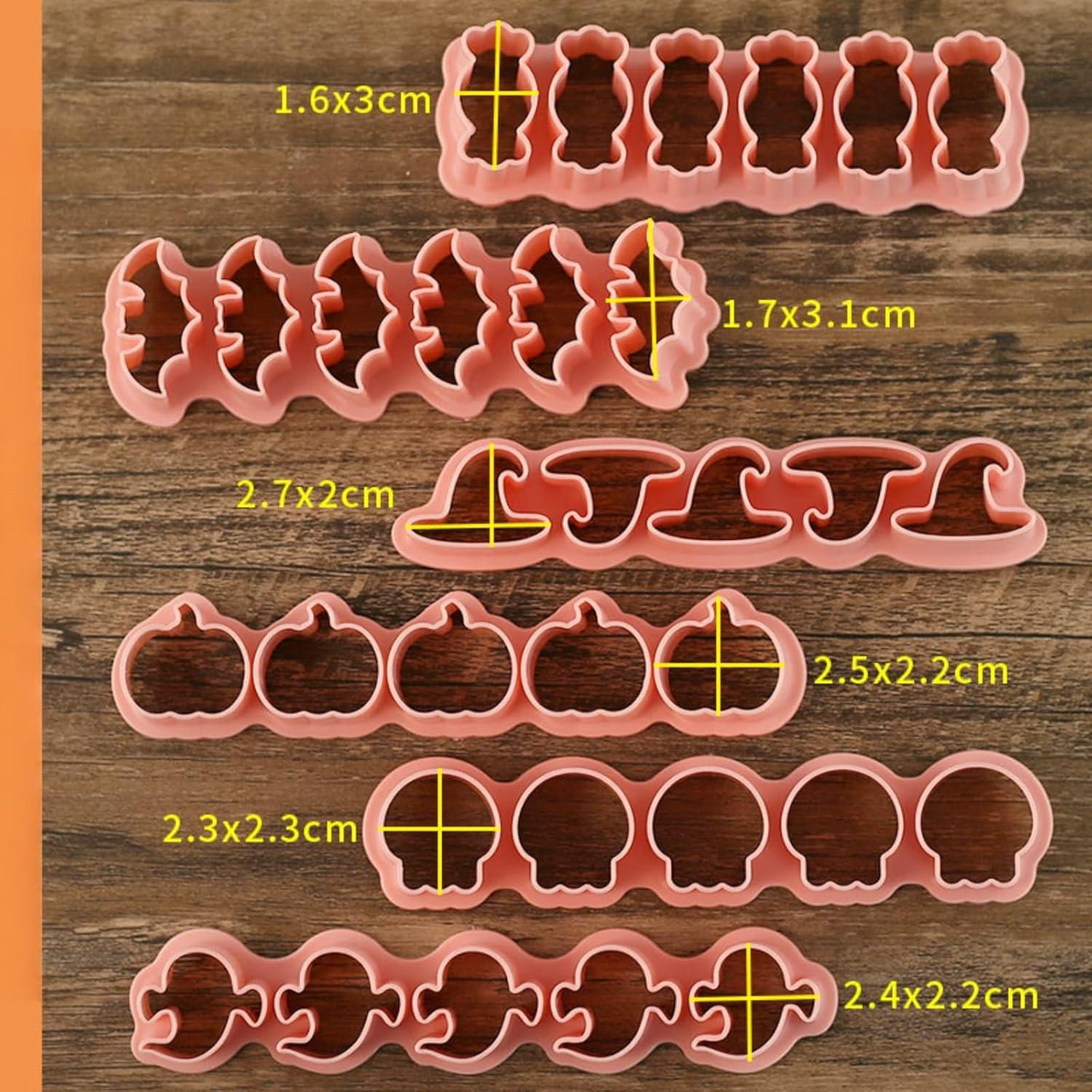 6 Cortadores de Galletas Halloween Ylnurac - Calabaza, Fantasma, Murciélago