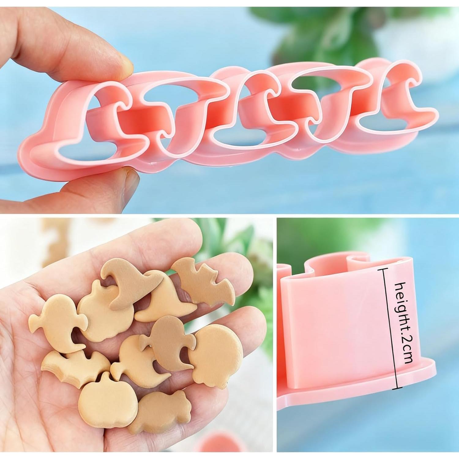 6 Cortadores de Galletas Halloween Ylnurac - Calabaza, Fantasma, Murciélago